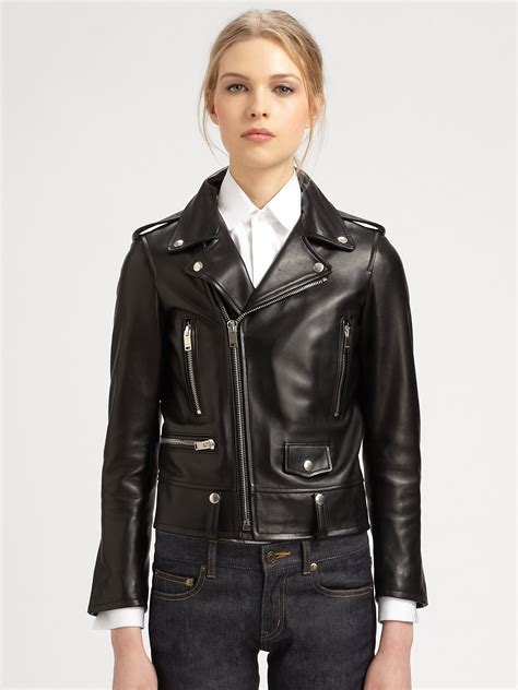 saint laurent replica leather jacket|saint laurent leather jacket women's.